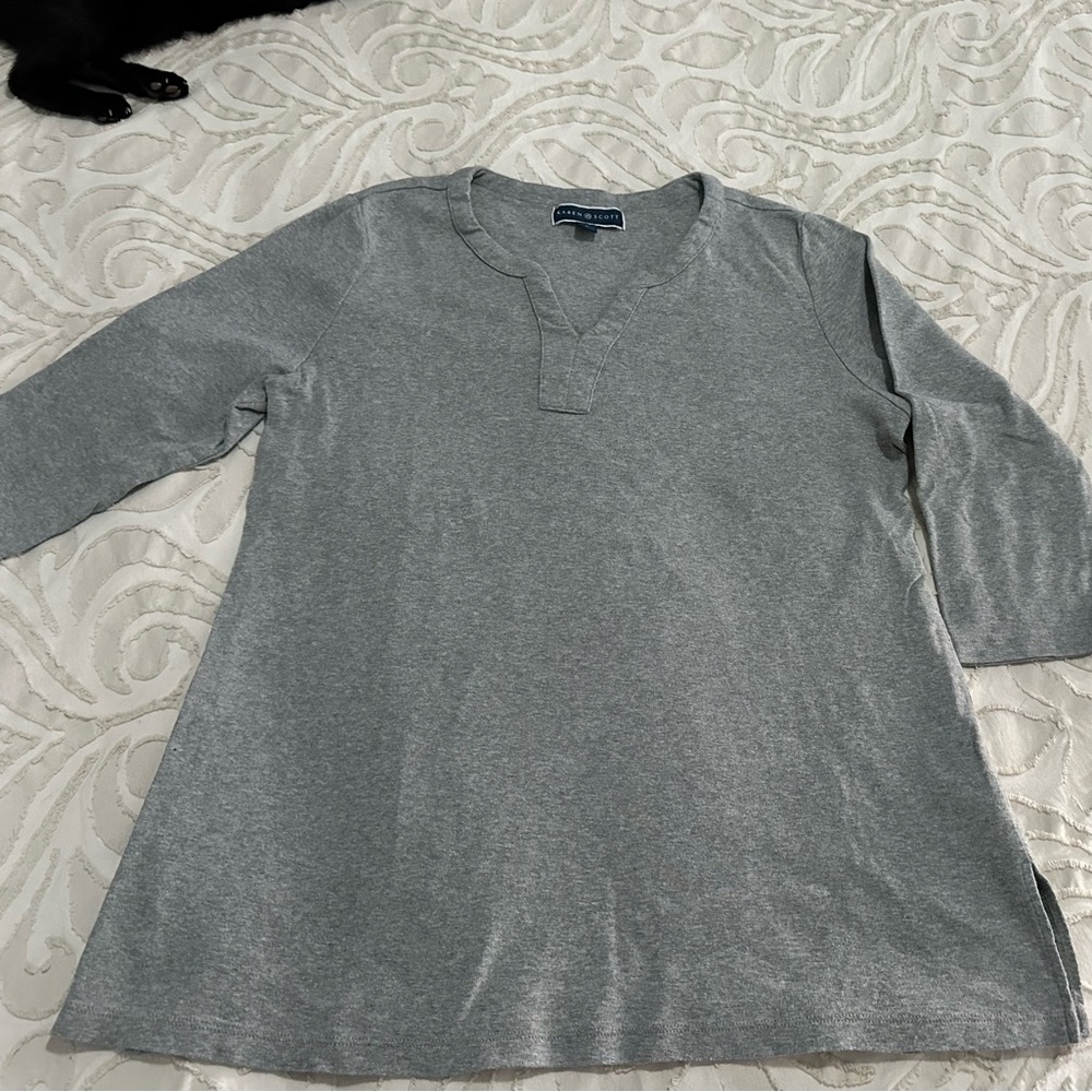Karen Scott Gray Women's Top Jersey